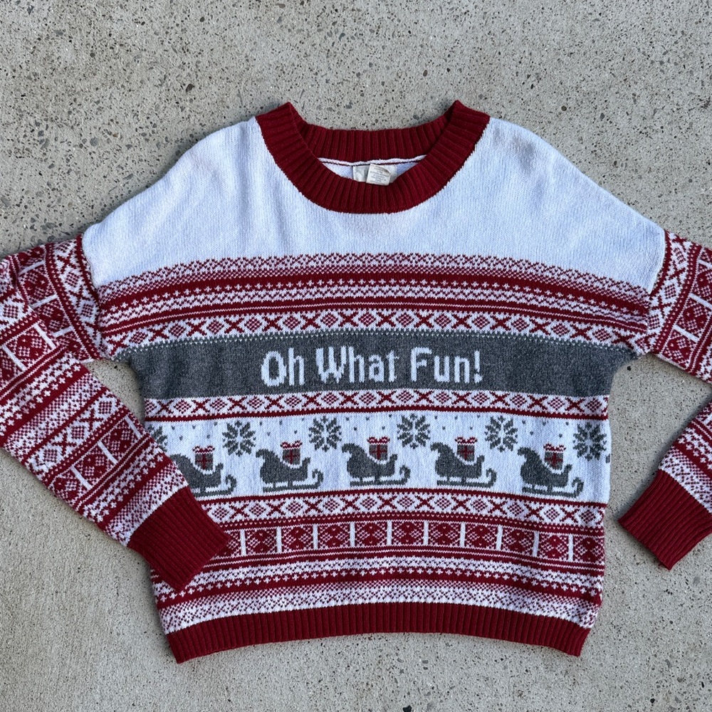 “Oh What Fun” Nordic Ugly Christmas Sweater by Kaisley Size Medium - Picture 9 of 12